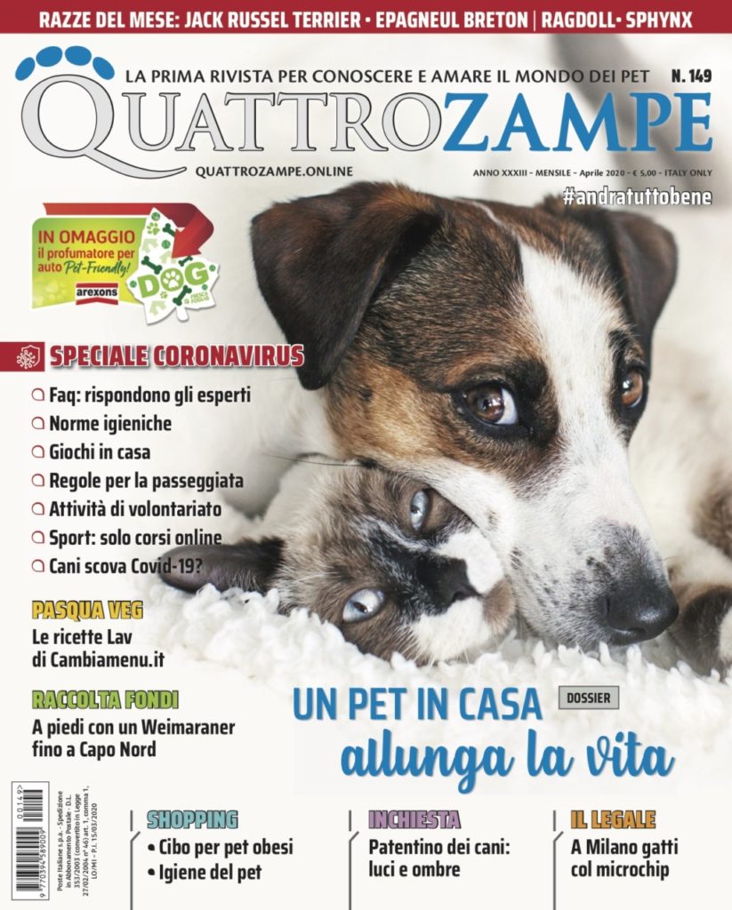 È in edicola il numero di aprile 2020 di Quattrozampe