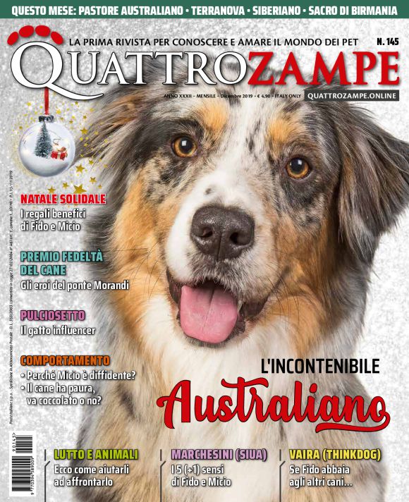 È in edicola il numero di dicembre 2019 di Quattrozampe