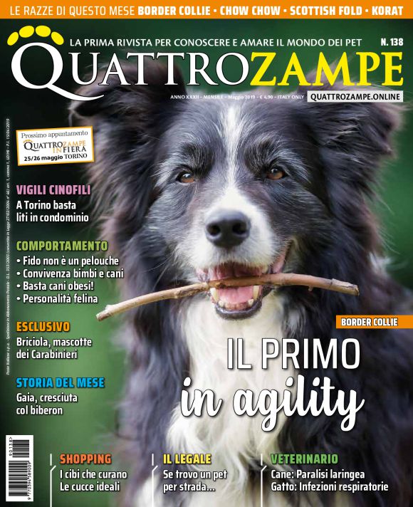 È in edicola il numero di maggio 2019 di Quattrozampe