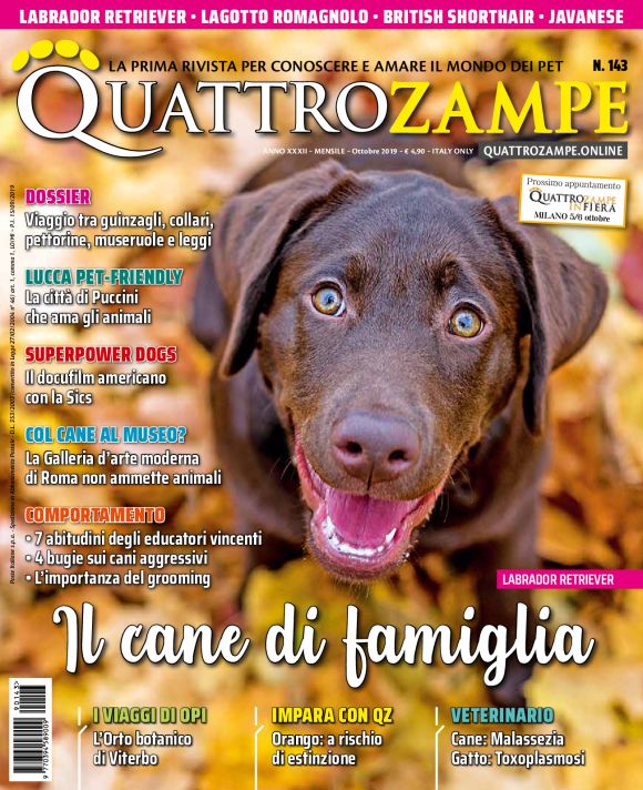 È in edicola il numero di ottobre 2019 di Quattrozampe