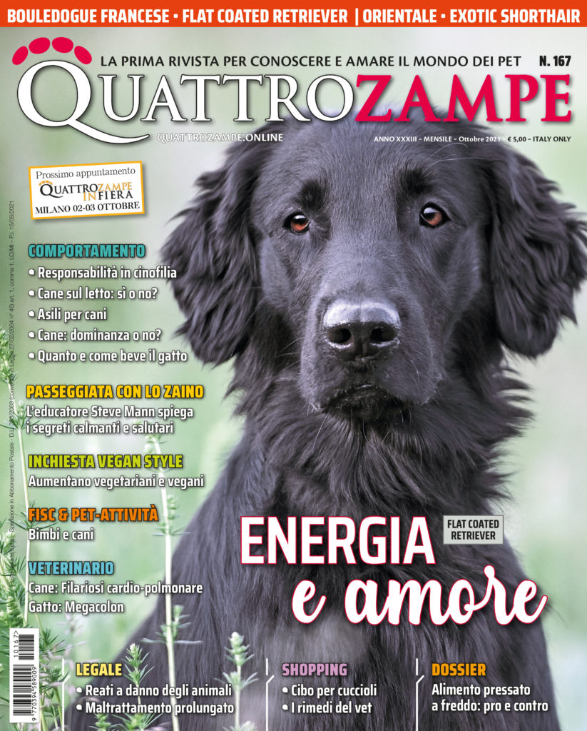 È in edicola il numero di ottobre 2021 di Quattrozampe