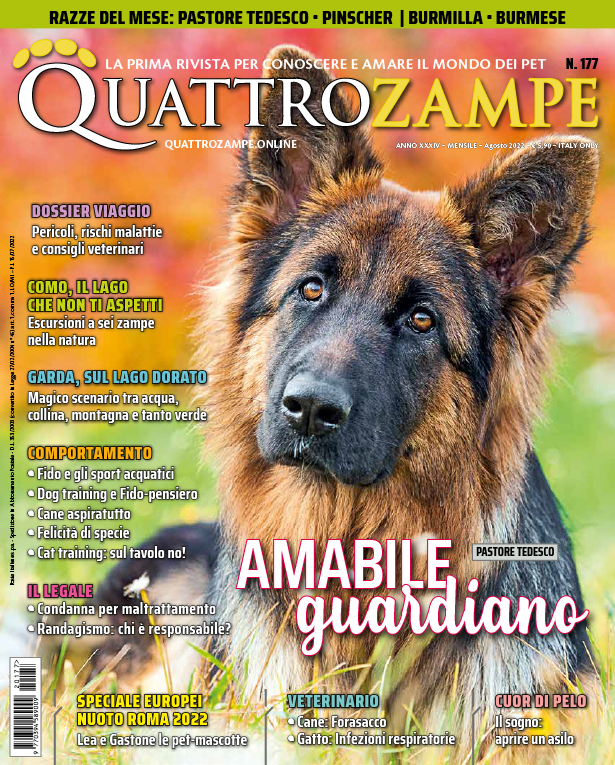 È in edicola il numero di agosto 2022 di Quattrozampe