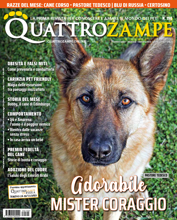 È in edicola il numero di Ottobre 2023 di Quattrozampe